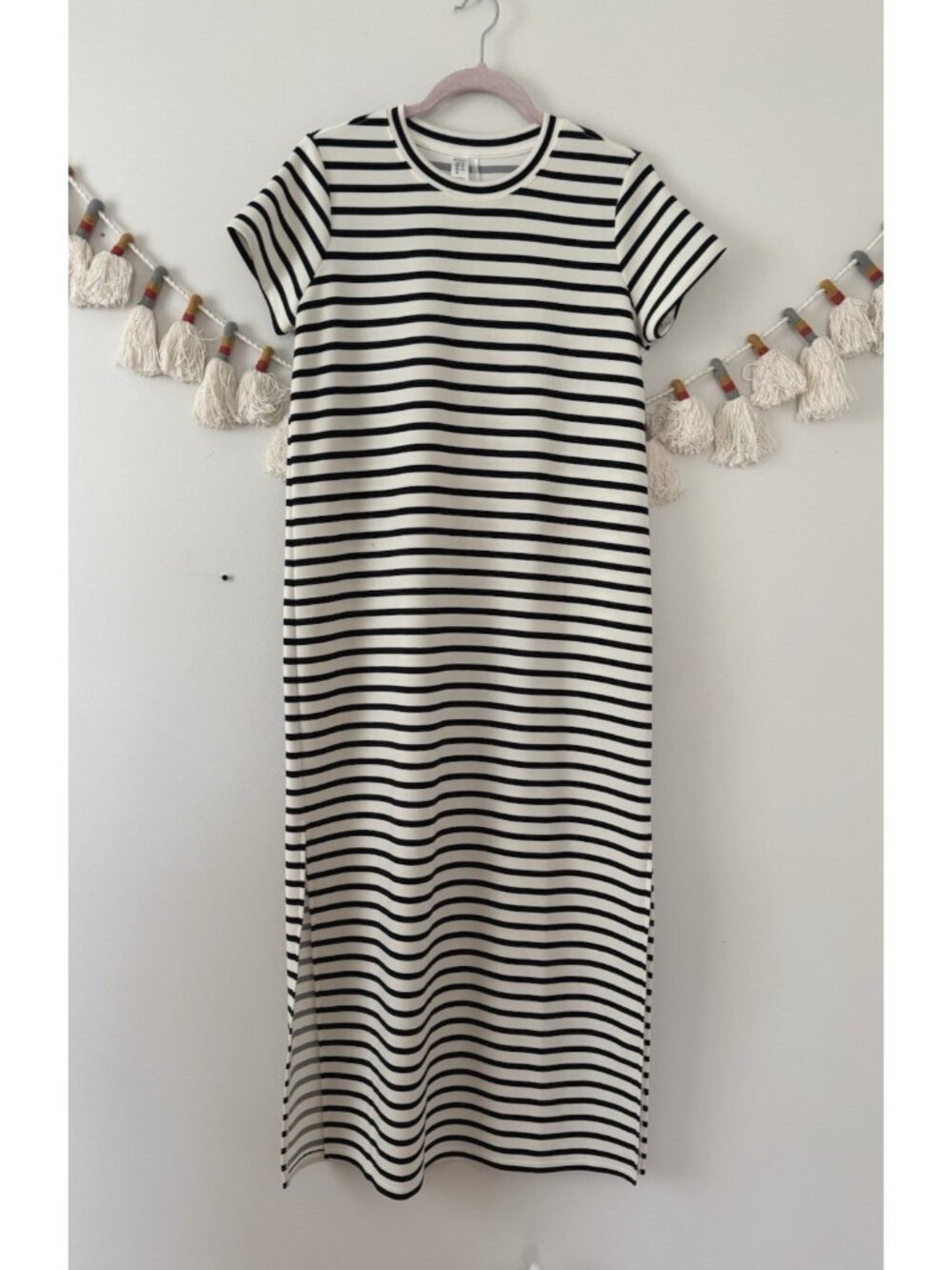 Spanx Air Essentials Striped Side Slit Maxi Shirtdress Travel Minimalist BasicsM